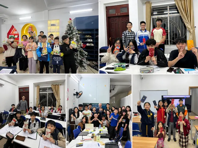 Ảnh ghép các buổi liên hoan Giáng sinh và Tết của học sinh GIANGTES