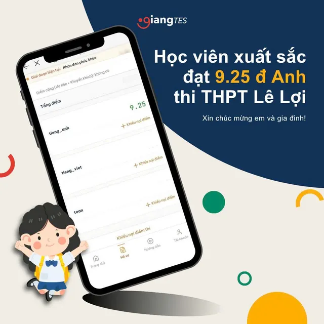 Kết quả học tập học sinh GIANGTES do trung tâm công bố (ảnh 7).
