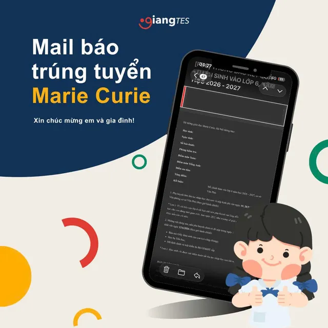 Kết quả học tập học sinh GIANGTES do trung tâm công bố (ảnh 8).