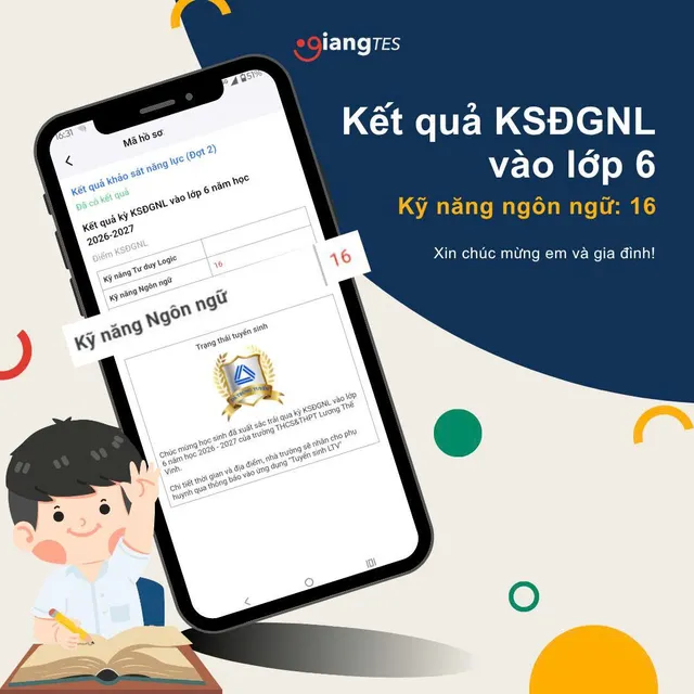 Kết quả học tập học sinh GIANGTES do trung tâm công bố (ảnh 10).