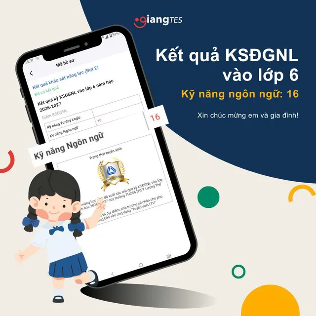 Kết quả học tập học sinh GIANGTES do trung tâm công bố (ảnh 11).