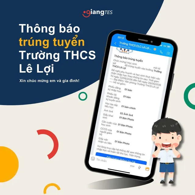 Kết quả học tập học sinh GIANGTES do trung tâm công bố (ảnh 12).