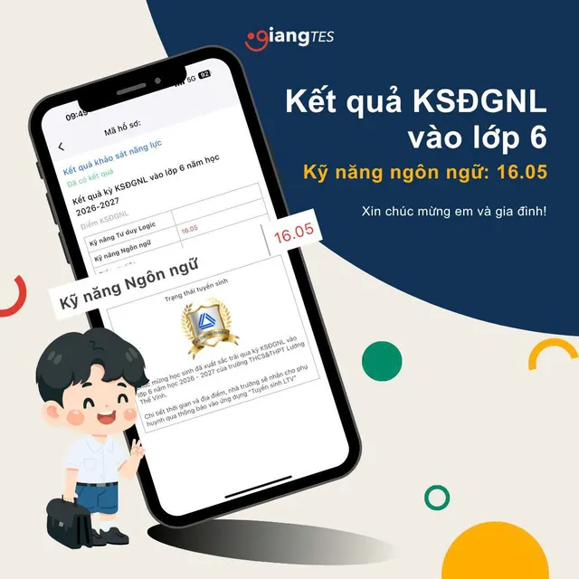 Kết quả học tập học sinh GIANGTES do trung tâm công bố (ảnh 14).